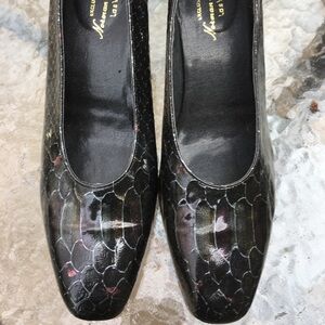 Norman Kaplan Vintage Iridescent Reptile-Pattern Pumps